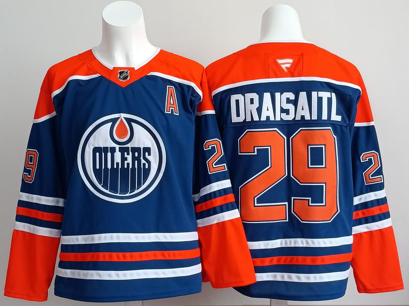 Men 2025 Edmonton Oilers #29 Draisaitl Blue Fanatics Home Premium NHL Jersey style 1->edmonton oilers->NHL Jersey